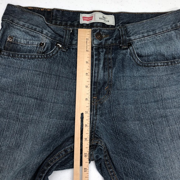 Levis 505 Jeans Boys 10 Husky W30 L26 Blue Denim Regular Fit Classic Youth Kids - Picture 8 of 13